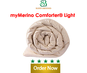 100% natural, washable wool-filled comforter.